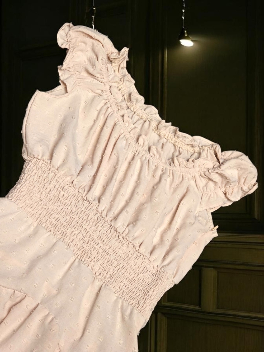 Source Unknown Off-Shoulder Ruffle Mini Dress in Cream - Picture 8 of 15